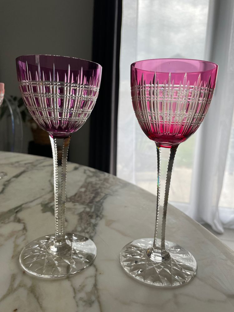Baccarat - Modèle Cavour 6 Verres à Vin Du Rhin Roemer En Cristal H: 18,5 cm