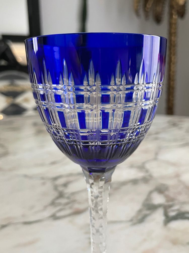 Baccarat - Modèle Cavour 6 Verres à Vin Du Rhin Roemer En Cristal H: 18,5 cm