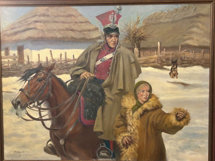 Russian school 20th century Large oil on canvas Signed M. Gaozot Dated 79