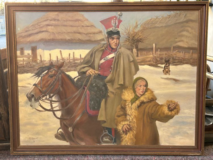 Russian school 20th century Large oil on canvas Signed M. Gaozot Dated 79