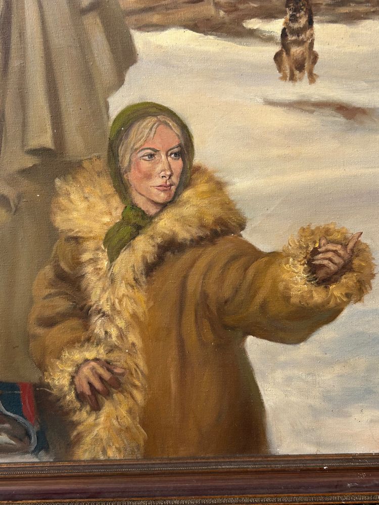 Russian school 20th century Large oil on canvas Signed M. Gaozot Dated 79