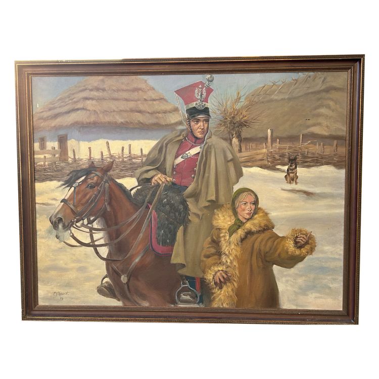 Russian school 20th century Large oil on canvas Signed M. Gaozot Dated 79
