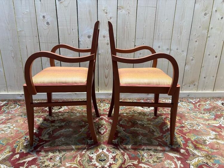 Pair of Terracota striped fabric bridge