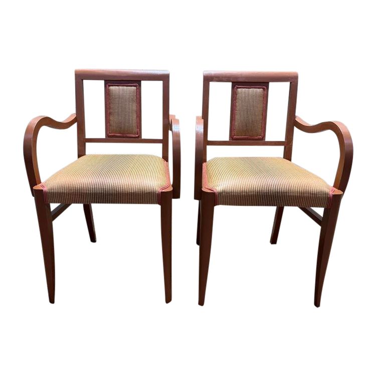 Pair of Terracota striped fabric bridge