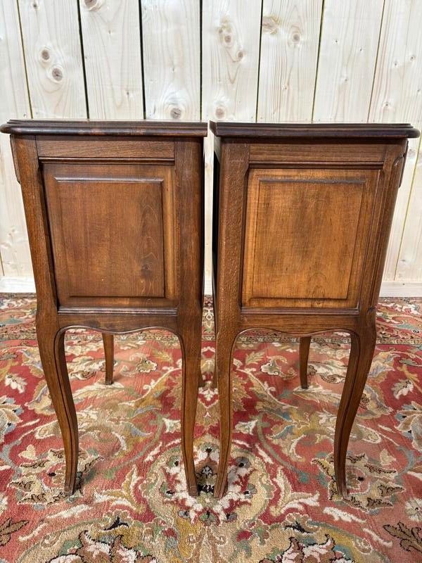 Pair of Louis XV style bedside tables in beech