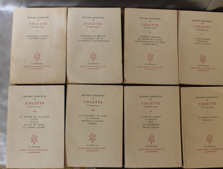 Colette Complete works in 15 volumes published by Le Fleuron 1948