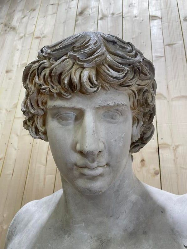 Bust of Antinous dit antinoüs dicouen in plaster model of the Louvre