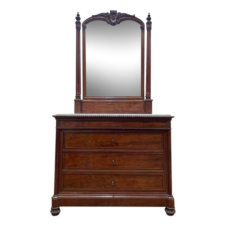 Commode de toilette en acajou époque Napoléon III