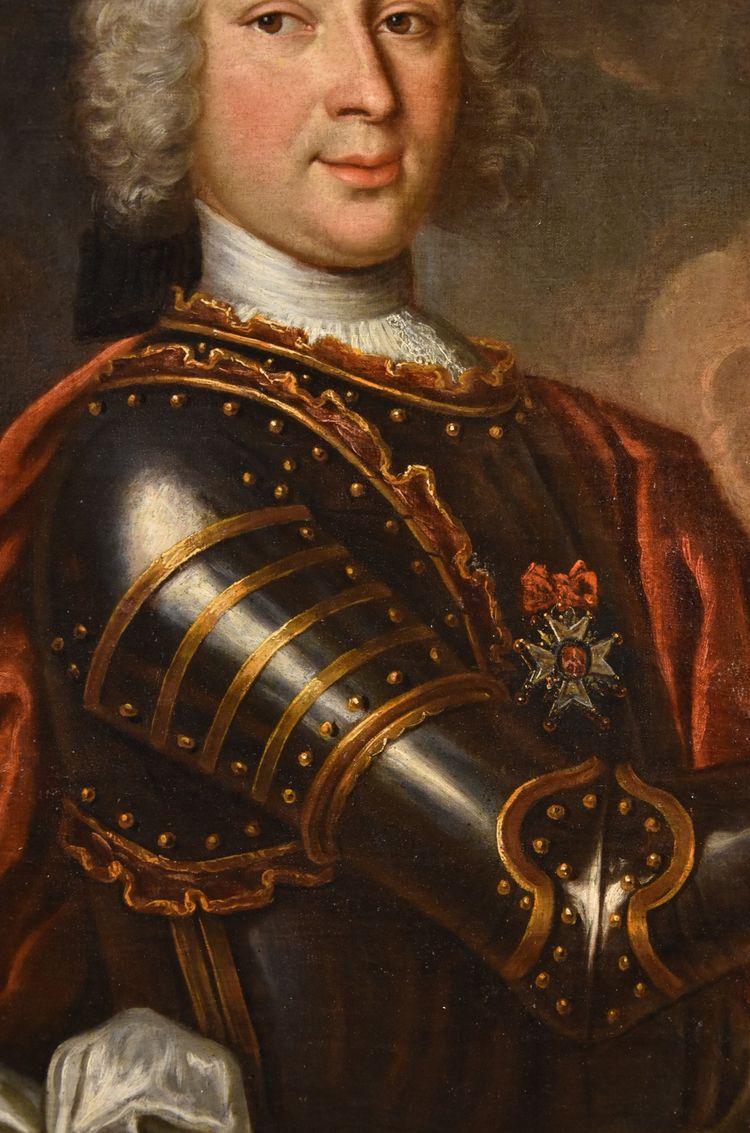 Gentleman in Rüstung, Hyacinthe Gigaud (Perpignan 1659 - Paris 1743) Schule von