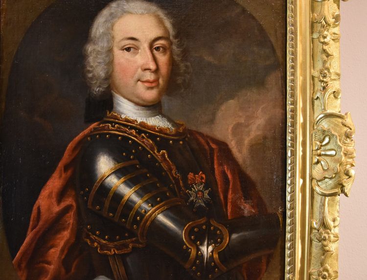 Gentleman in Rüstung, Hyacinthe Gigaud (Perpignan 1659 - Paris 1743) Schule von