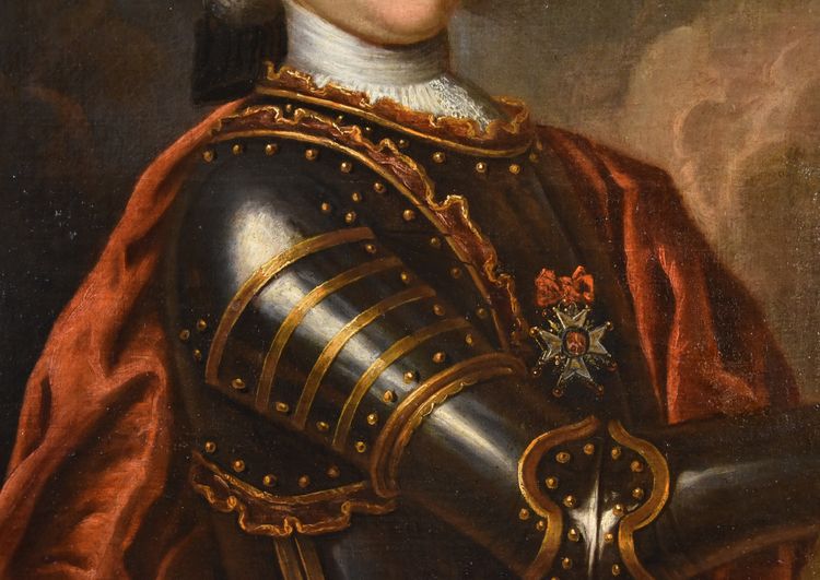 Gentleman in Rüstung, Hyacinthe Gigaud (Perpignan 1659 - Paris 1743) Schule von