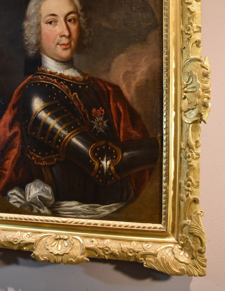 Gentleman in Rüstung, Hyacinthe Gigaud (Perpignan 1659 - Paris 1743) Schule von