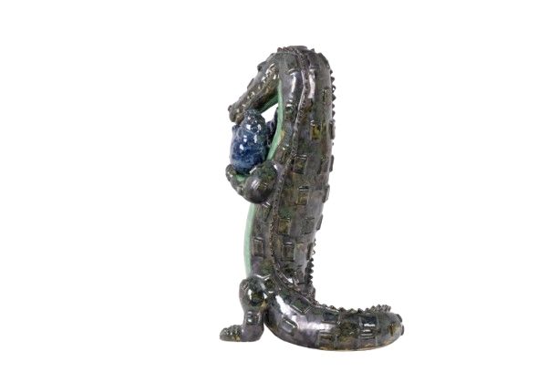 Valérie Courtet. Crocodile carrying hippopotamuses. Contemporary. LS64161809P