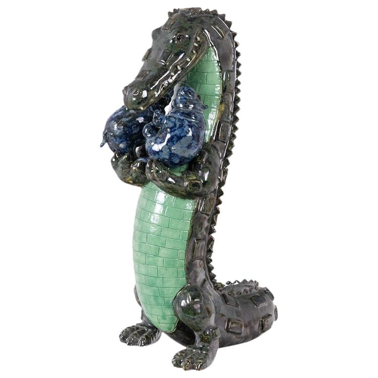 Valérie Courtet. Crocodile carrying hippopotamuses. Contemporary. LS64161809P