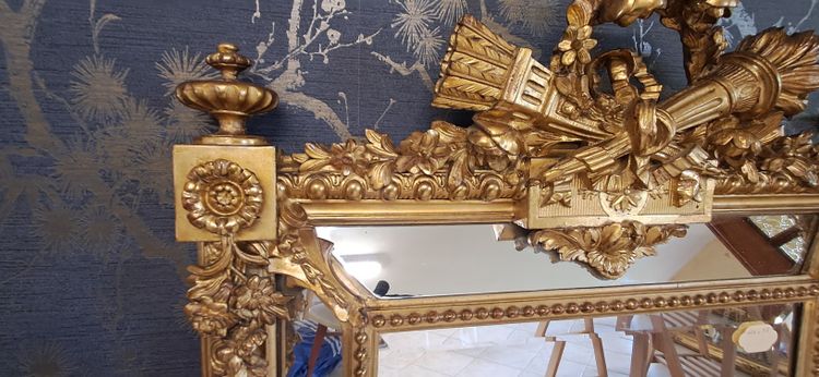 Napoleon III period mirror with glazing beads 126x78