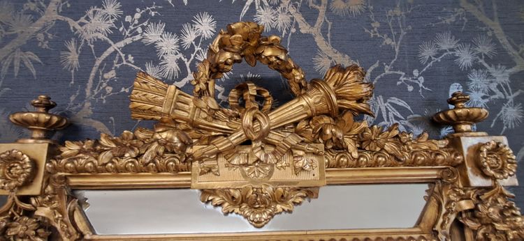 Napoleon III period mirror with glazing beads 126x78