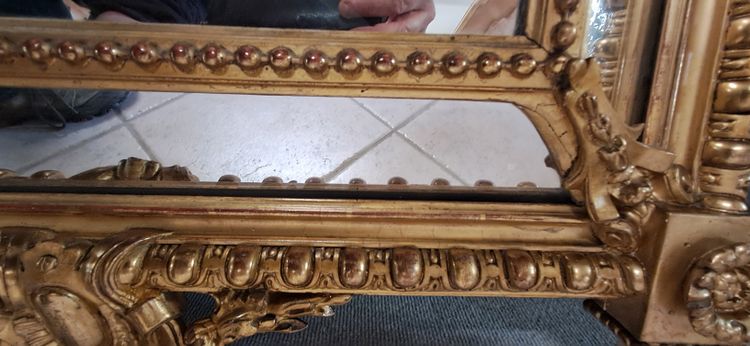 Napoleon III period mirror with glazing beads 126x78