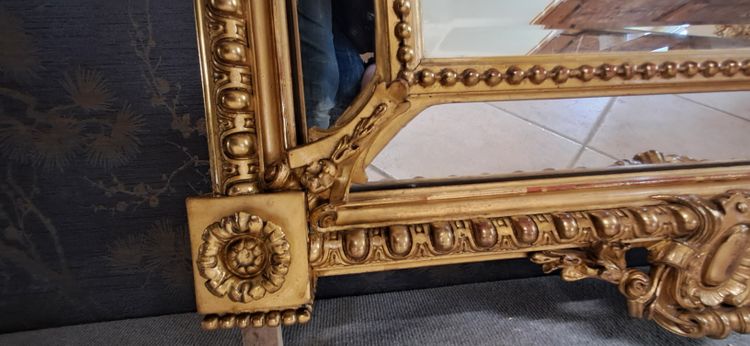 Napoleon III period mirror with glazing beads 126x78