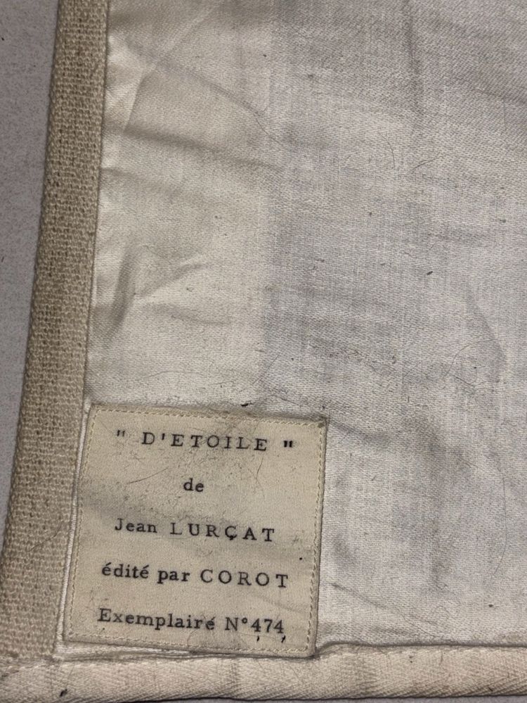 LURCAT Jean & Corot. Printed wall hanging (Size, 190 x 120 cm) Signed + Bolduc