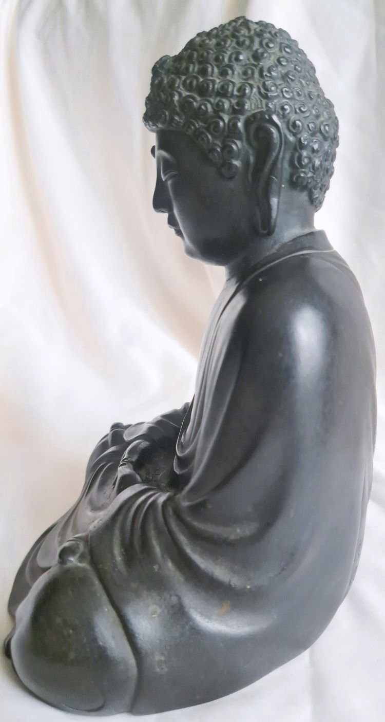 Statue d'art d'Asie représente un bouddha en bronze 