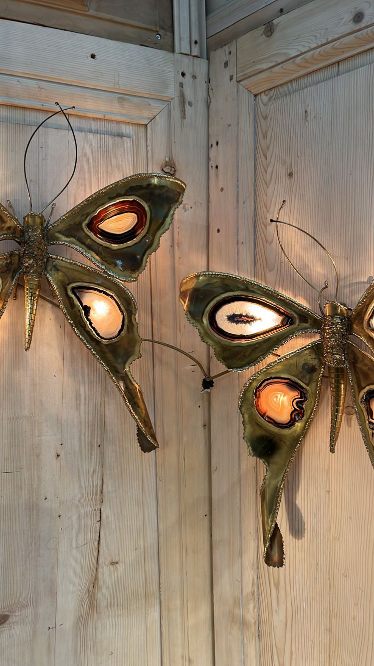 Henri FERNANDEZ Pair of Papillon sconces