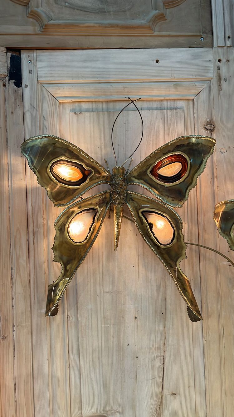 Henri FERNANDEZ Pair of Papillon sconces