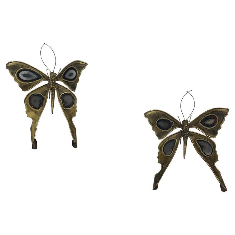Henri FERNANDEZ Pair of Papillon sconces