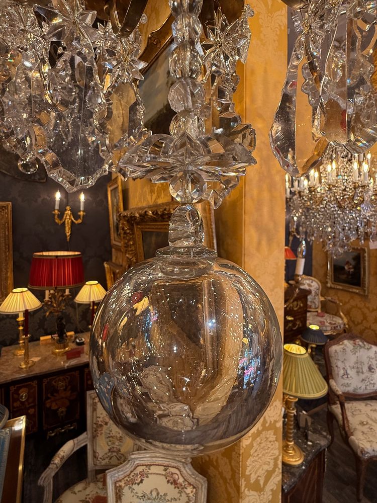 French 18th Century Stem-Shaped Gilt Bronze and Cut Crystal Chandelier Circa 1760-1770