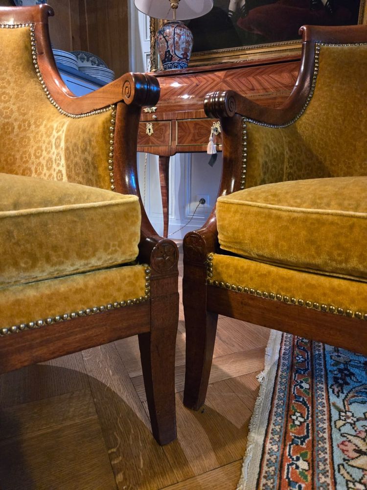 Pair of Gondola Seats, Attributed to A. Gaillard, Empire Period (1804-1815)