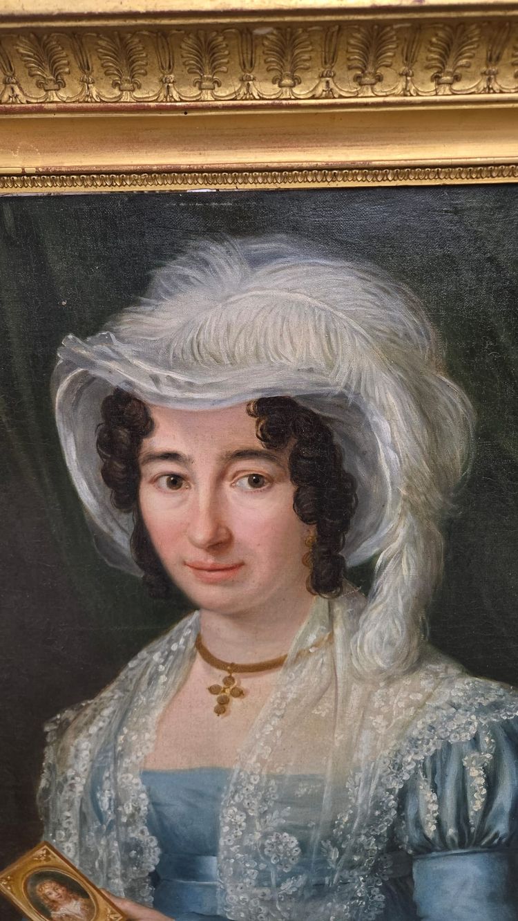 Ritratto di donna in miniatura, periodo Impero