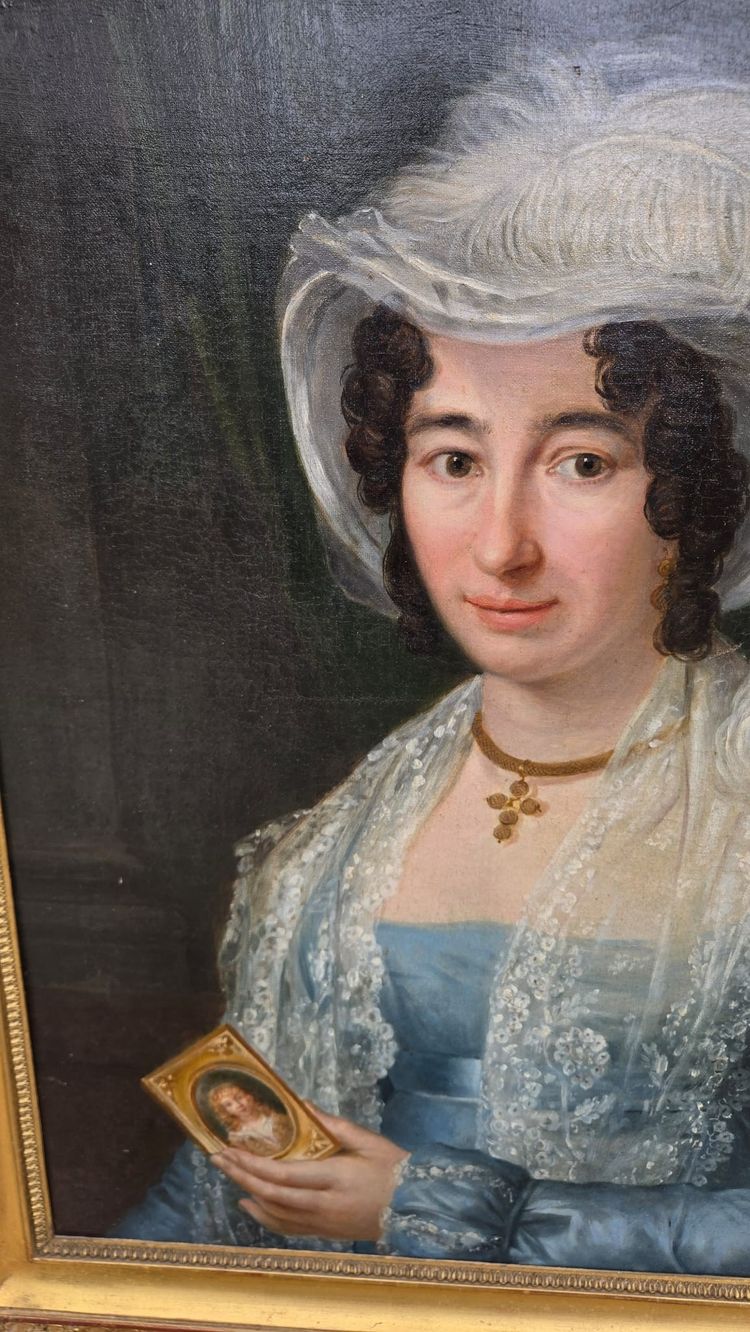 Ritratto di donna in miniatura, periodo Impero