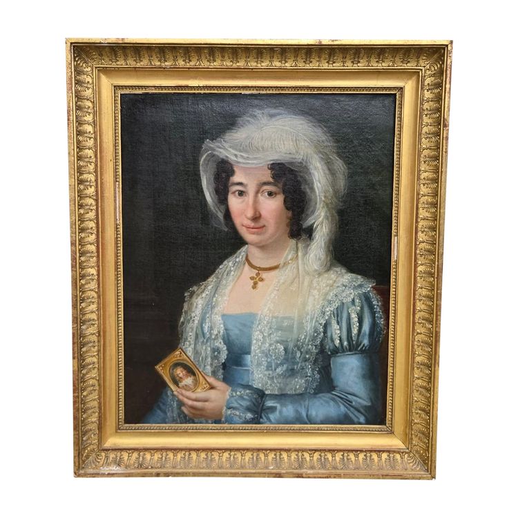 Ritratto di donna in miniatura, periodo Impero