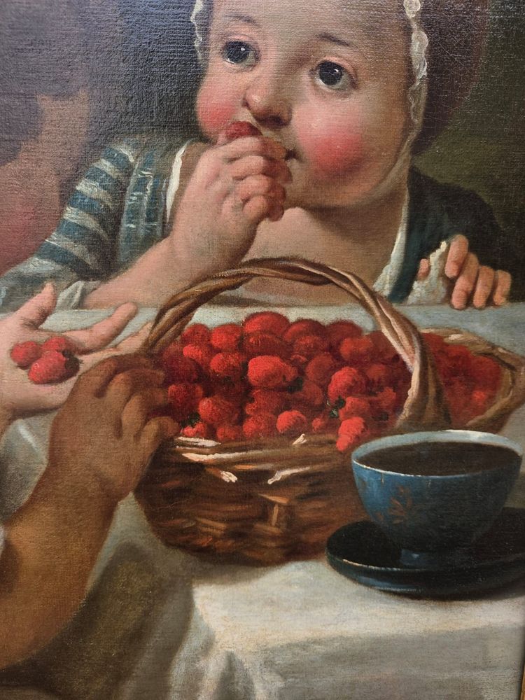 Enfants Goûtant Des Fraises – Attribué à Gaspard Gresly (1712–1756)