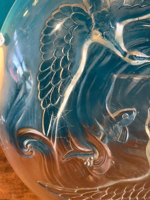 Vogelschale - Milchglas - Art Deco - Verlys France