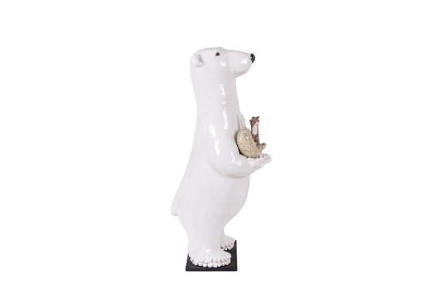 Valérie Courtet. Bear presenting 3 animals. Contemporary. LS64211605M
