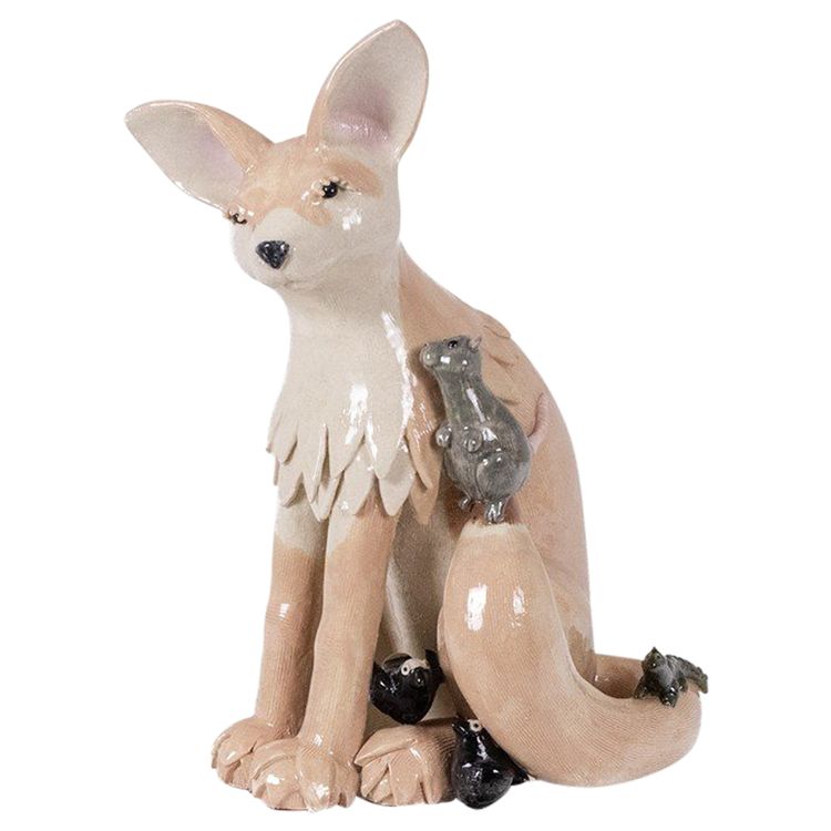 Valerie Courtet. Fennec in gres smaltato. Opera contemporanea.LS6422959P