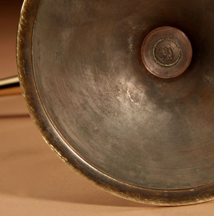  Lampada a olio a forma di sigaro in stile Art Nouveau di Jan Eisenlöffel, progettata per WMF, circa 1900.