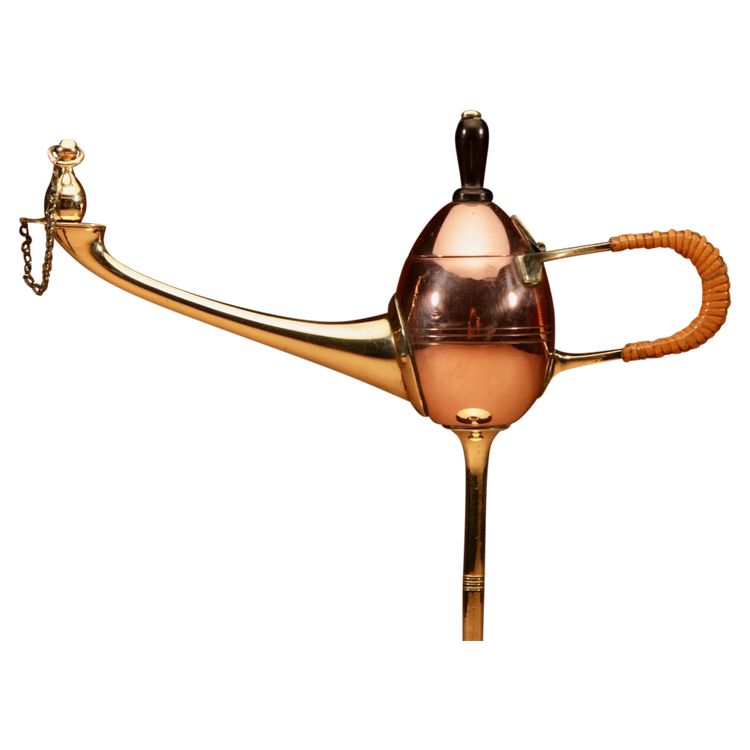  Lampada a olio a forma di sigaro in stile Art Nouveau di Jan Eisenlöffel, progettata per WMF, circa 1900.