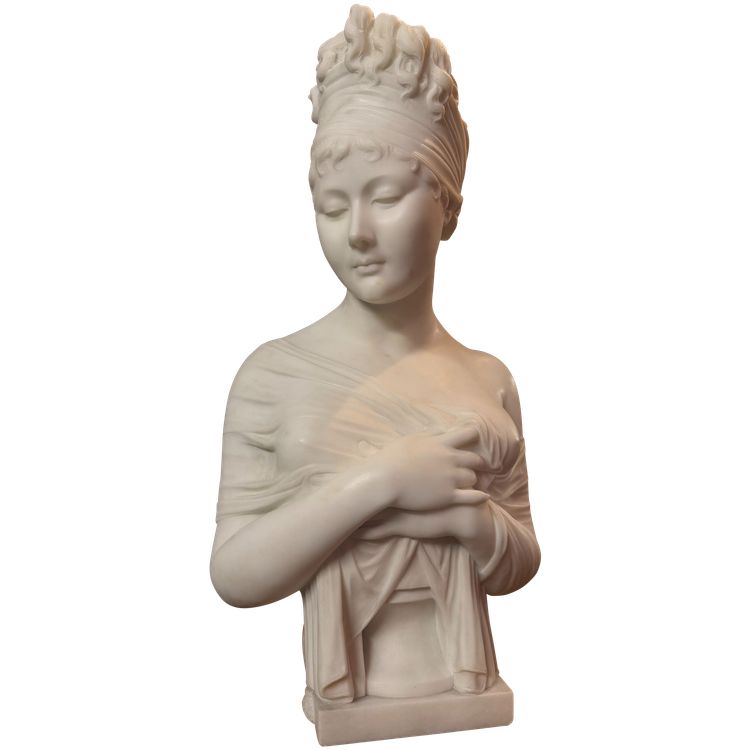 BUSTO IN MARMO MADAME RECAMIER FIRMATO PUGI