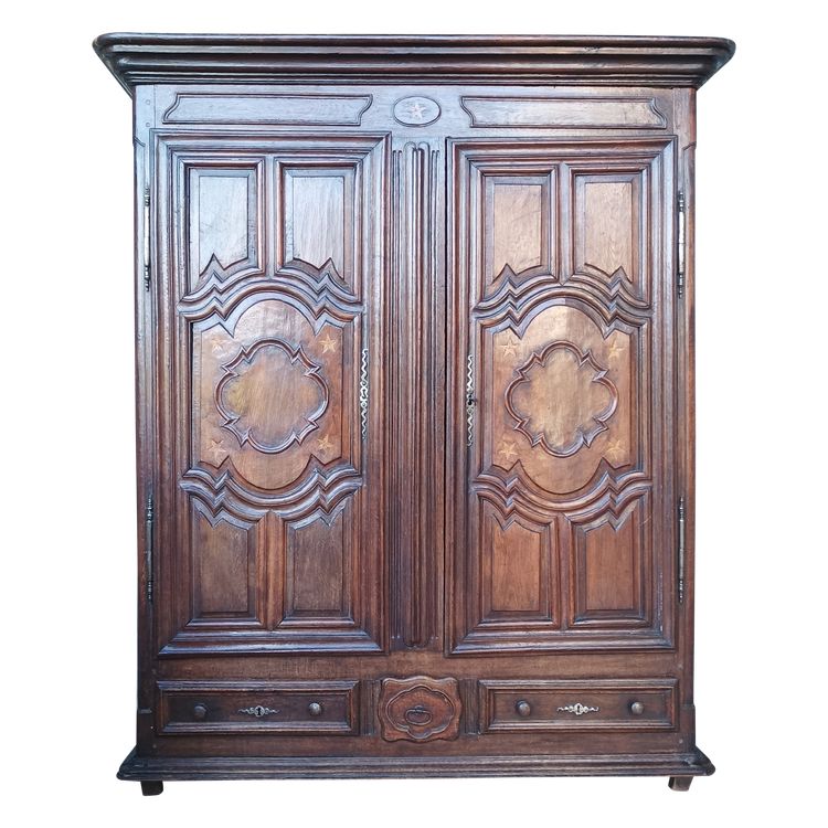 Louis XIV wardrobe in solid oak, 18th century