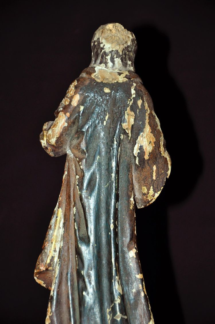 Sculpture en bois polychrome représentant la Vierge XVIIe siècle