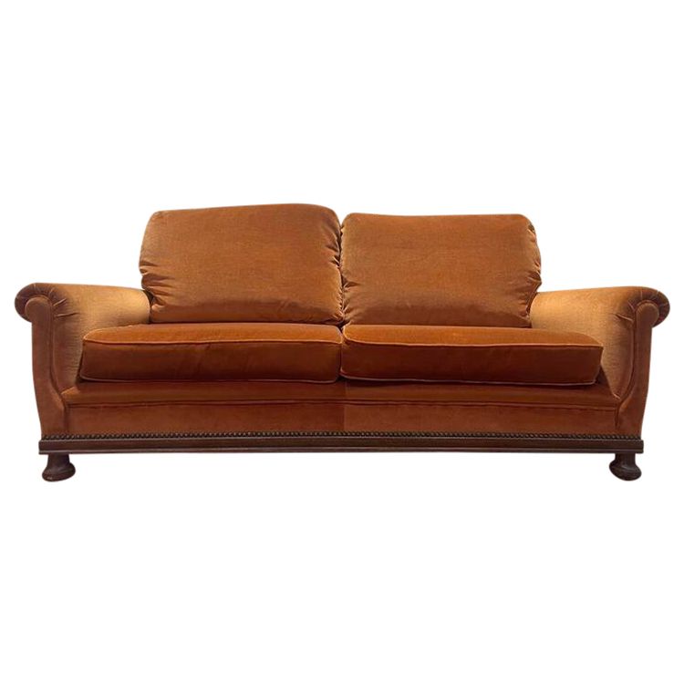 Orange velvet catering sofa
