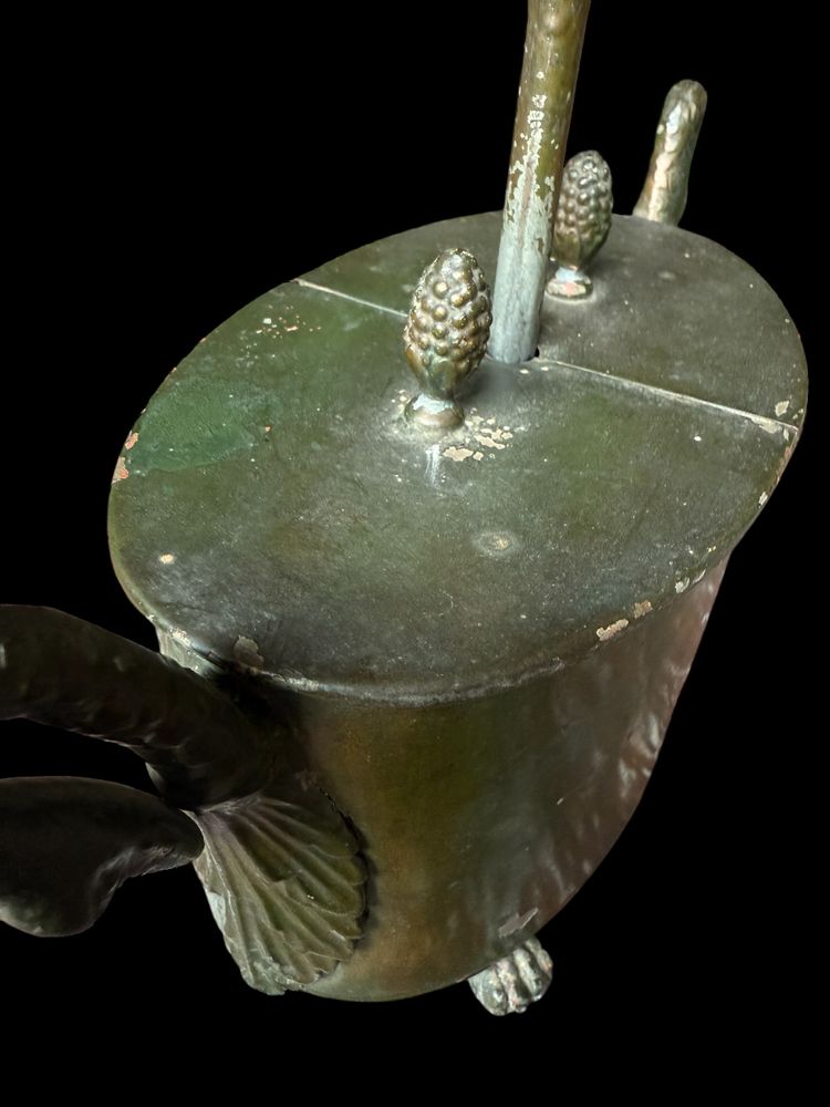 Green sheet metal egg dish / egg box, Empire / Restoration period