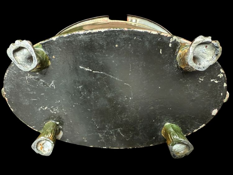 Green sheet metal egg dish / egg box, Empire / Restoration period