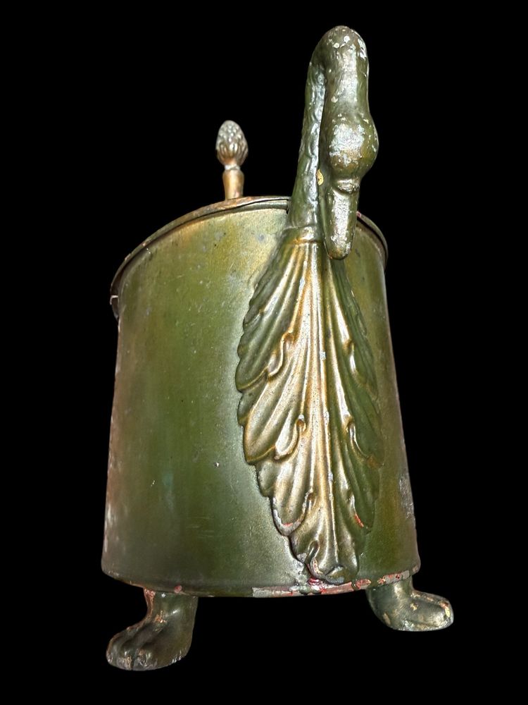 Green sheet metal egg dish / egg box, Empire / Restoration period