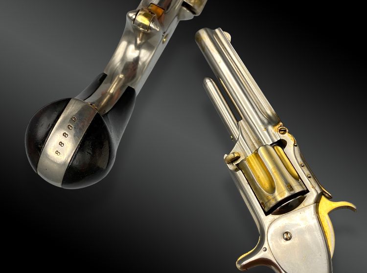 RIVOLVER SMITH & WESSON n. 1 1/2§th issue, placcato in nichel e oro, Stati Uniti tra il 1868 e il 1875