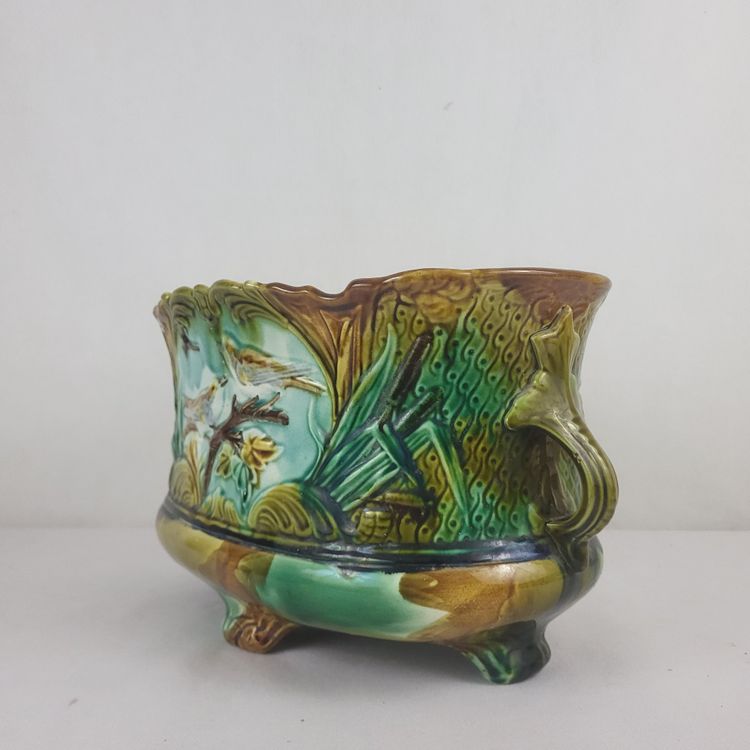 Planter in barbotine - Faïencerie de Nimy 19th century