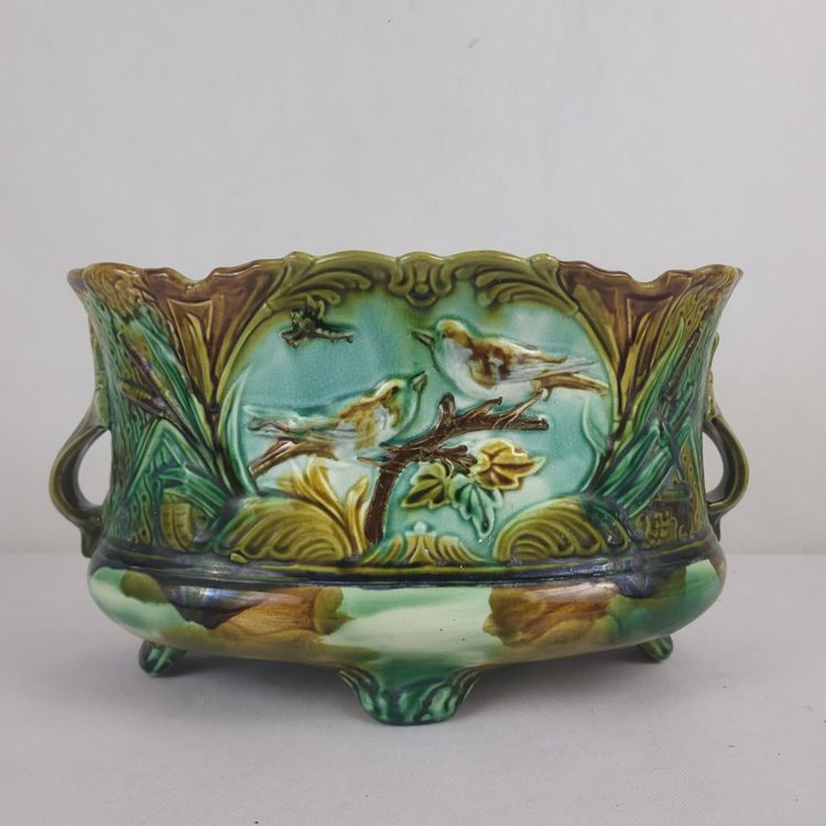 Planter in barbotine - Faïencerie de Nimy 19th century