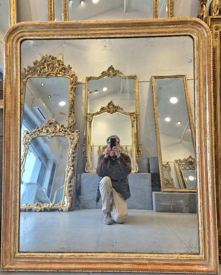 Miroir Louis Philippe doré époque