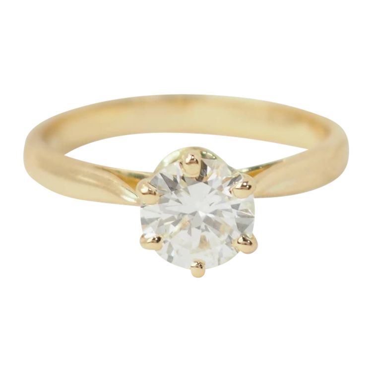 Bague solitaire en or jaune et diamant 0.97ct 